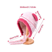 Load image into Gallery viewer, Fashion Bear Ear Knitted Hat Coldproof Windproof Ear Protection Hat Keep Warm Thickened Pompoms Hat for Women Girls
