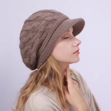 Load image into Gallery viewer, Fried Dough Twists Knit Hat Plush Thickened Warm Wool Hat Suitable for outdoor wind protection in autumn and winter
