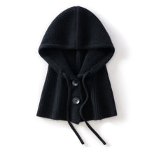 Load image into Gallery viewer, Two-Button Wool Cashmere Knitted Balaclava Hat Hood Scarf Elegant Hats Beanies Women Men Winter Neck Warm Headgear Unisex
