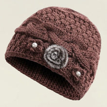 Load image into Gallery viewer, Fashion Knitted Warm Hat Thickned Windproof Beanies Hats Cold Proof Floral Embroidery Pullover Hat Winter
