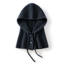 Load image into Gallery viewer, Two-Button Wool Cashmere Knitted Balaclava Hat Hood Scarf Elegant Hats Beanies Women Men Winter Neck Warm Headgear Unisex
