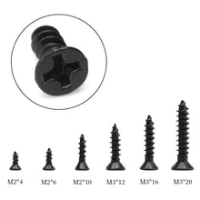 Load image into Gallery viewer, 20/50pcs M2 M3 Small Micro Carbon Steel Cross Phillips Flat Countersunk Pan Head Self Tapping Wood Screw Machine Laptop Screws
