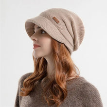 Load image into Gallery viewer, Fashion Soft Knitted Hat Fleece Lined Thickened Beanies Keep Warm Short Brim Ear Protection Outdoor
