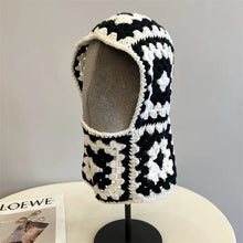 Load image into Gallery viewer, Handmade crochet balaclava hat autumn and winter retro pullover ear protection hat suitable for men and women, cold proof
