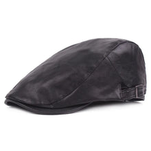 Load image into Gallery viewer, Men Women Ivy Cap Newsboy Hat Adjustable Faux PU Leather Berets for Spring Summer Autumn Gatsby
