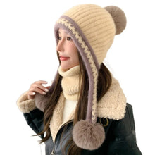 Load image into Gallery viewer, New Knitted Knitted Hat Fur Balls Pompom Ear Protection Hat Coldproof Windproof Pullover Cap Outdoor Sports
