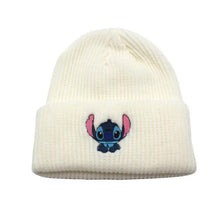 Load image into Gallery viewer, Stitch Knit Hat Cartoon Embroidered Benie Cap Cute Unisex Warm Stretchy Hats Christmas Gift for Adult Kids Outdoor Thermal Caps
