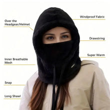Load image into Gallery viewer, YANBIGUO 1 Pc Warm Balaclava for Women&amp;Men,Winter Hats Sherpa Hood Ski Face Cover,Windproof Furry,Adjustable Hood Cap Scarf
