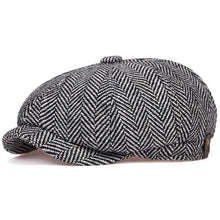 Load image into Gallery viewer, Retro spring and autumn casual wool British octagonal hat men's duck tongue Hat Beret men's autumn and winter women's daily chil
