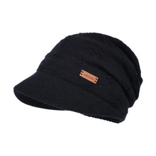 Load image into Gallery viewer, Soft Knitted Hat Casual Style Warm Thickened Fleece Lined Bonnet Windproof Design Wide Brim Short Brim Beanie Autumn Winter
