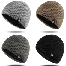 Load image into Gallery viewer, Unisex Fleece Lined Knitted Hat Velvet Windproof Woolen Hat Warm Pullover Hat Autumn Winter
