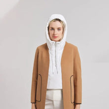 Load image into Gallery viewer, Cotton Thickened Fake Collar Hooded Hat Ultralight Drawstring Scarf Balaclava Hat Zipper Design Fake High Collars
