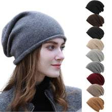 Load image into Gallery viewer, Fashion Soft Slouchy Beanie Hat Thickened Fleece Lined Cashmere Beanie Keep Warm Windproof Knit Hat Winter Season
