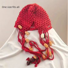 Load image into Gallery viewer, Fashion Bohemian Style Winter Warm Women Knitted Hat Tassel Coldproof Pullover Hat Windproof Ear Protection Hat Women Girls
