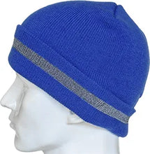 Load image into Gallery viewer, High Visibility Safety Beanie Reflective Knit Ribbed Hats Warm Winter Bonnets for Night Running Hiking Cycling
