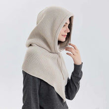 Load image into Gallery viewer, Winter Balaclava Hat Scarf  for Women Knitted Hooded Caps Outdoor Warm One-Piece Neck Collar Beanies Hats for Girls
