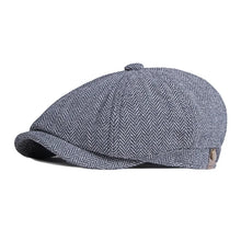 Load image into Gallery viewer, Men Women Wool Newsboy Caps Herringbone Flat Caps Coffee British Gatsby Caps Autumn Winter Warm Woolen Hats Gorras
