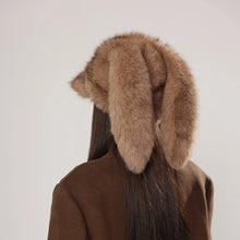 Load image into Gallery viewer, Y2K Versatile Rabbit Ears Baseball Caps Long Rabbit Ears Warm Baseball Caps Solid Color Thickened Russian Hat Unisex

