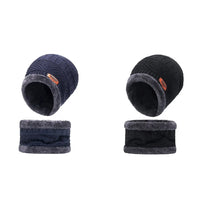 Load image into Gallery viewer, Winter Hat For Men Fleece Scarf Women Neck Leather Knitted Cap Thick Wool Neck Warmer Balaclava Ski Mask Skullies Beanies
