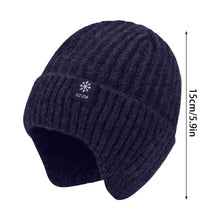 Load image into Gallery viewer, Men's Winter Knitted Warm Hats Soft Stretch Ear Protection Thickened Knitted Wool Cap Beanie Suitable For Cold Weather
