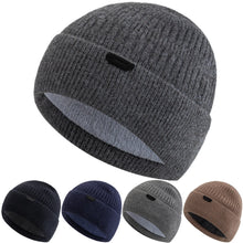 Load image into Gallery viewer, New Unisex Winter Hat Fur Lined Warm Dandy Cap Stylish Soft Beanie Hats For Men Women Thicken Ski Sports Knitted Hat
