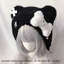 Load image into Gallery viewer, Niche Korean Style Short Knitted Hat Bear Crossbones Star Pattern Star Original Cap Subculture Bear Hat Men Women
