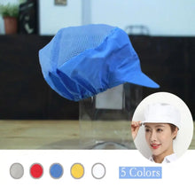 Load image into Gallery viewer, Comfortable Breathable Top Mesh Work Hat Washable Dust-proof Chef Hat Durable Cooking Hygienic Cap Food Processing
