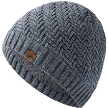 Load image into Gallery viewer, Unisex Peak Labal Winter Hats Fashion Knitted Hats For Men Women Beanie Cap Outdoor Plush Fur Lined Warm Sports Hat
