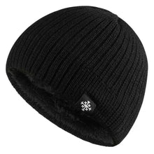 Load image into Gallery viewer, Autumn Winter Unisex Fleece Lined Knitted Beanie Loose Warm Ear Protection Thick Woolen Hat Windproof Outdoor Ski Hiking Hat
