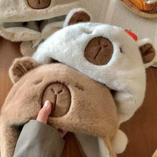 Load image into Gallery viewer, New Windproof Bonnet Cap Warm Cartoon Pullover Hat Fluffy Capybara Warm Hat Winter
