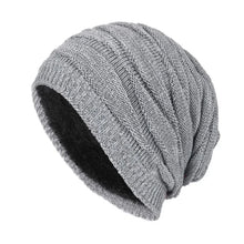 Load image into Gallery viewer, Winter Warm Knitted Woolen Skullies Beanie Hat for Men with Velvet Lining Diamond Pattern
