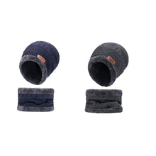 Load image into Gallery viewer, Winter Hat For Men Fleece Scarf Women Neck Leather Knitted Cap Thick Wool Neck Warmer Balaclava Ski Mask Skullies Beanies
