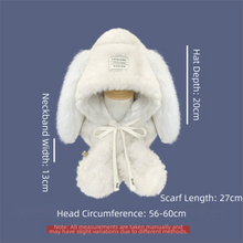 Load image into Gallery viewer, Thickened Hat Scarf Gloves Set Cute Rabbit Ear Winter Warm Ear Protection Cap Fleece-lined and Thickened Women Beanies Cap
