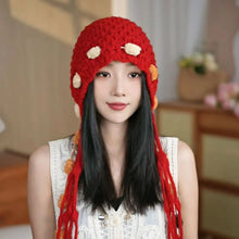Load image into Gallery viewer, Fashion Bohemian Style Winter Warm Women Knitted Hat Tassel Coldproof Pullover Hat Windproof Ear Protection Hat Women Girls
