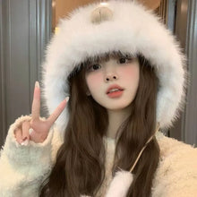 Load image into Gallery viewer, New Warm Hat Fluffy Fur Windproof Ear Protection Hat Warm Coldproof Beanie Hat for Outdoor Cycling Skiing
