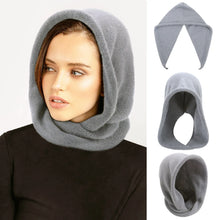 Load image into Gallery viewer, New winter scarf and hat combo for ladies – made of faux cashmere, knitted in a DIY style, featuring a hood and a pull-on design
