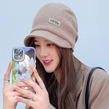Load image into Gallery viewer, Fashion Casual Wide Brim Caps Thicken Solid Color Warm Hat Windproof Baseball Cap Autumn Winter
