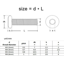 Load image into Gallery viewer, M2 M2.5 M3 M4 M5 M6 M8 Large Flat Hex Hexagon Socket Allen Head Connect Joint Bolt Furniture Rivet Screw 304 A2 Stainless Steel

