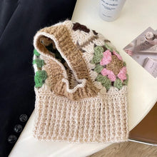 Load image into Gallery viewer, Windproof Crochet Flower Handmade Balaclava Hat Colorful Neck Warm Pullover Hat Ear Protection Knitted Yarn Hat Outdoor
