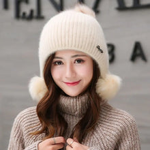 Load image into Gallery viewer, Fashion Thicken Women Winter Hat Ear Protection Cold Windproof Warm Beanie Caps Keep Warm Casual Warm Hat Outdoor
