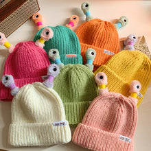Load image into Gallery viewer, Cute Cartoon Quirky Light-emitting Tentacle Knitted Hat Parent-child Models Warm Wool Cap Eyes Light-emitting Beanie Monster Hat
