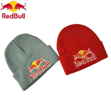 Load image into Gallery viewer, Embroidered Red Bull Knitted hat Beanie Winter Hat Unisex Warm Cap for Men And Women Red Bull Unclimbed Urine Hat
