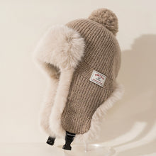 Load image into Gallery viewer, Fashion Women Winter Fur Warm Windproof Hat Lei Feng Cap Fur Ear Flap Cap Buckle Warm And Thick Ear Protection Outdoor Headwear
