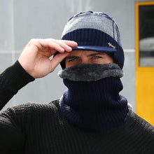 Load image into Gallery viewer, 2/1PC Winter Hats Knit Cap Men And Women Velvet Hat Coral Fleece Scarf Outdoor Riding Hat Warm Plus Velvet Neck Protect Cap
