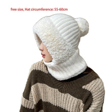 Load image into Gallery viewer, New Warm Scarf Mask Integrated Hat Pompom Windproof Hooded Hat Coldproof Pullover Cap For Outdoor Cycling Skiing

