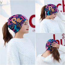 Load image into Gallery viewer, Multifunctional Cartoon Knitted Woolen Scarf Windproof Cold-proof Cover Head Cap Keep Warm Thickened Bib Twist Cap Women
