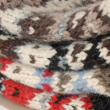 Load image into Gallery viewer, Cute With Strap Jacquard Knitting Hat Wind-Resistant Ear Protection Pullover Bonnets Warm Lace up Earmuffs Pile Cap

