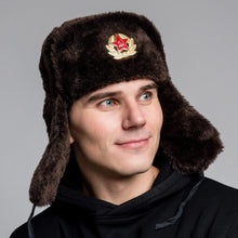 Load image into Gallery viewer, Winter Russia Ushanka Bomber Hats Pilot Trapper Trooper Hat Winter Faux Rabbit Fur Earflap Men And Women Snow Caps
