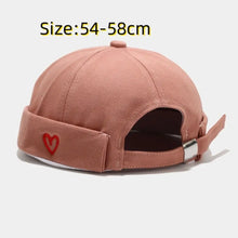 Load image into Gallery viewer, Casual Heart Love Label Docker Cap Cotton Adjustable Brimless Hat Hip Hop Landlord Hat Men and Women
