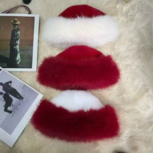 Load image into Gallery viewer, New Fluffy Fur Winter Hat Red Thicken Panama Cap Cold Windproof Berets for Women Girls
